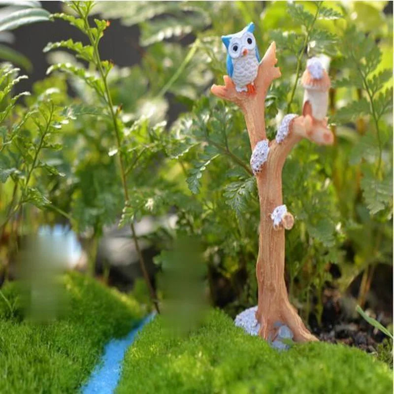 Resin Owl Mini Tree Fairy Garden Miniatures – Christmas Décor Fairy Garden Miniatures Axl