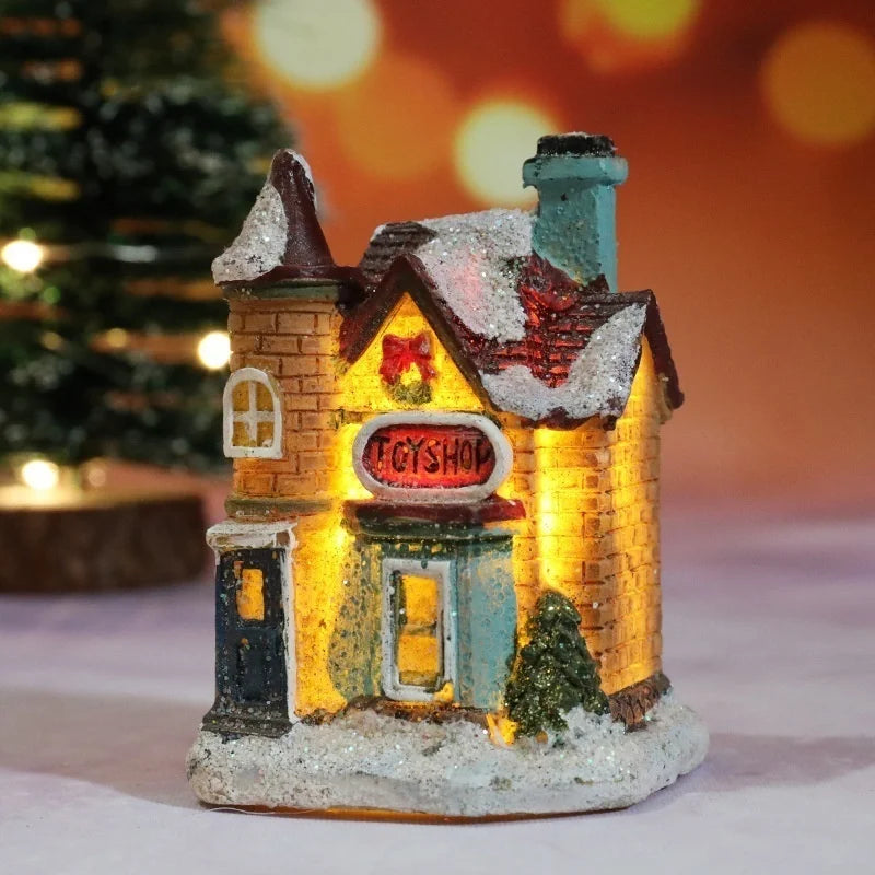 Christmas Resin Miniature House Ornament | Micro Landscape Decor Christmas Ornament Axl J