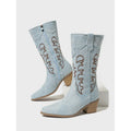 Women's Western Embroidered Mid-Calf Cowboy Boots – Plus Size Women's Cowboy Boots Axl light blue 41