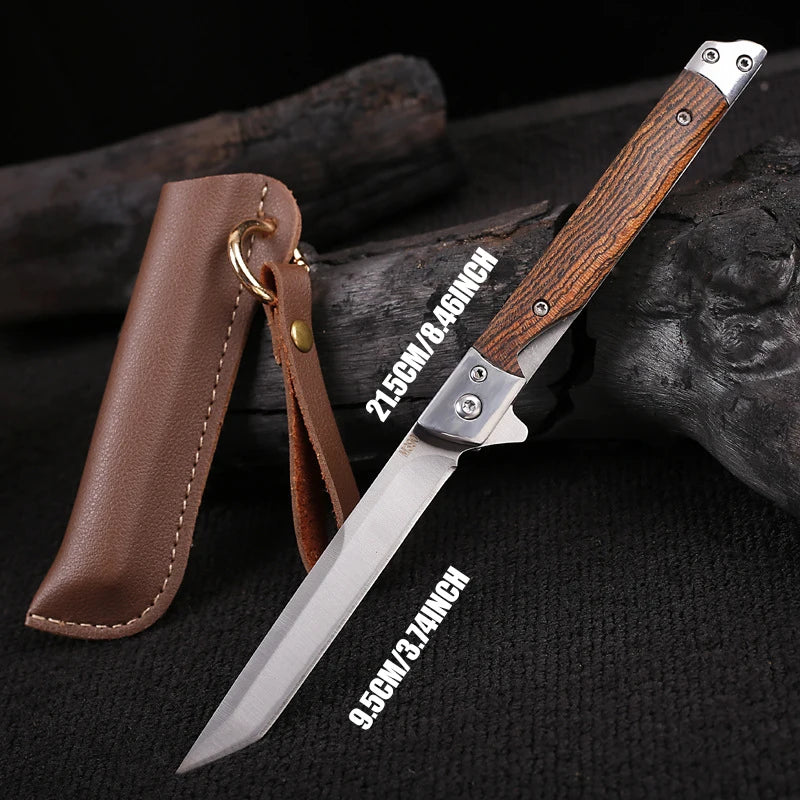 Stainless Steel Paring Knife – Sharp Laser Blade & Wood Handle Paring Knife Axl