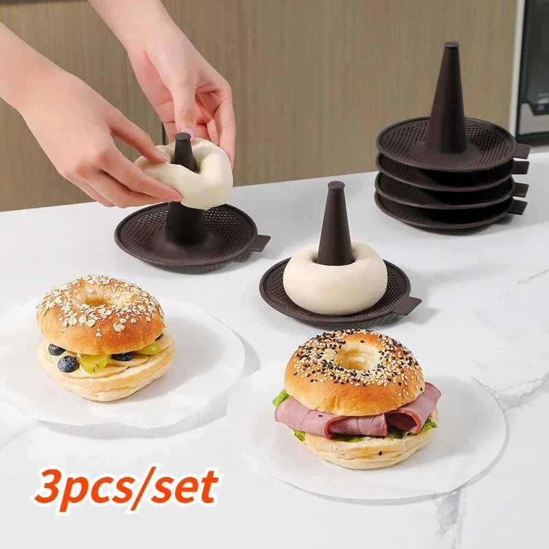 3-Piece Donut Silicone Baking Mold Set – Cake, Mousse & Pudding Silicone Baking Mold Axl