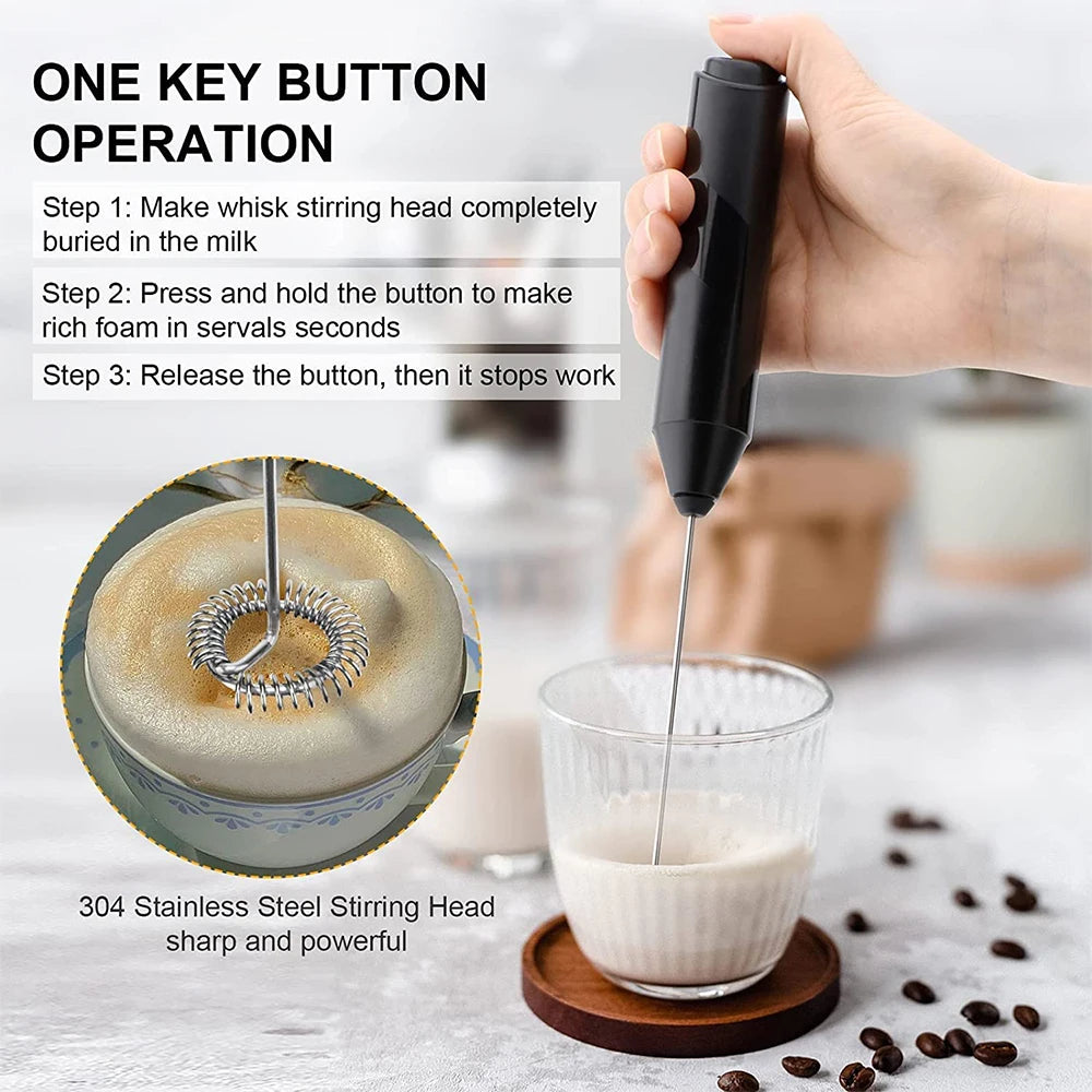 Handheld Electric Milk Frother & Foam Maker with Stand Handheld Milk Frother Axl