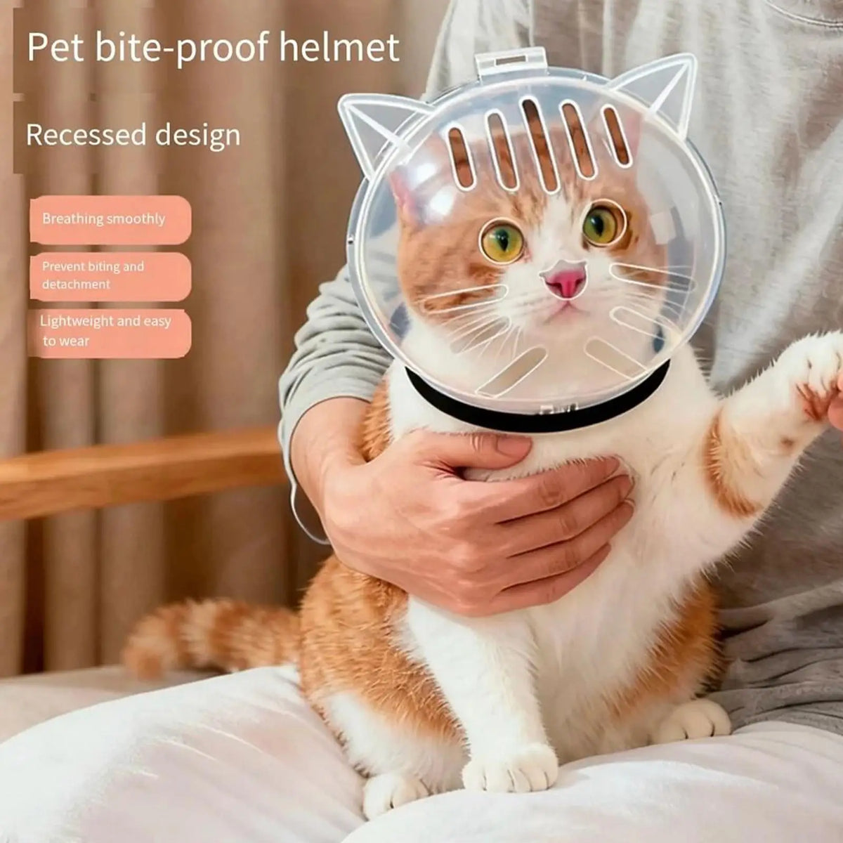 Breathable Cat Muzzle Helmet – Anti-Bite Grooming Hood Cat Grooming Muzzle Axl