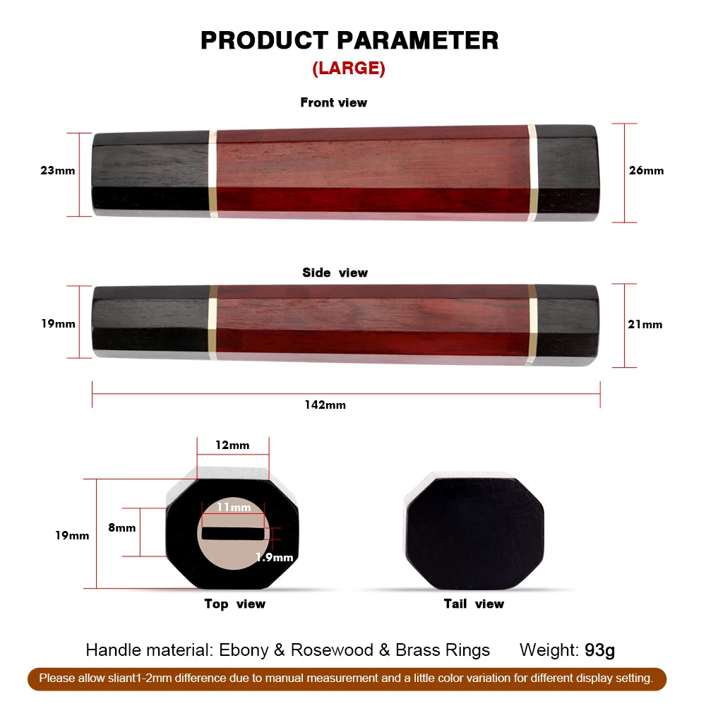 Ebony & Rosewood Octagonal Chef Knife Handle – DIY Replacement Knife Handle Blank Axl Large Handle
