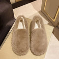 Women's Fur-Lined Slip-On Loafers | Warm Winter Ballet Flats Ballet Flat Loafers Axl Khaki CN 35