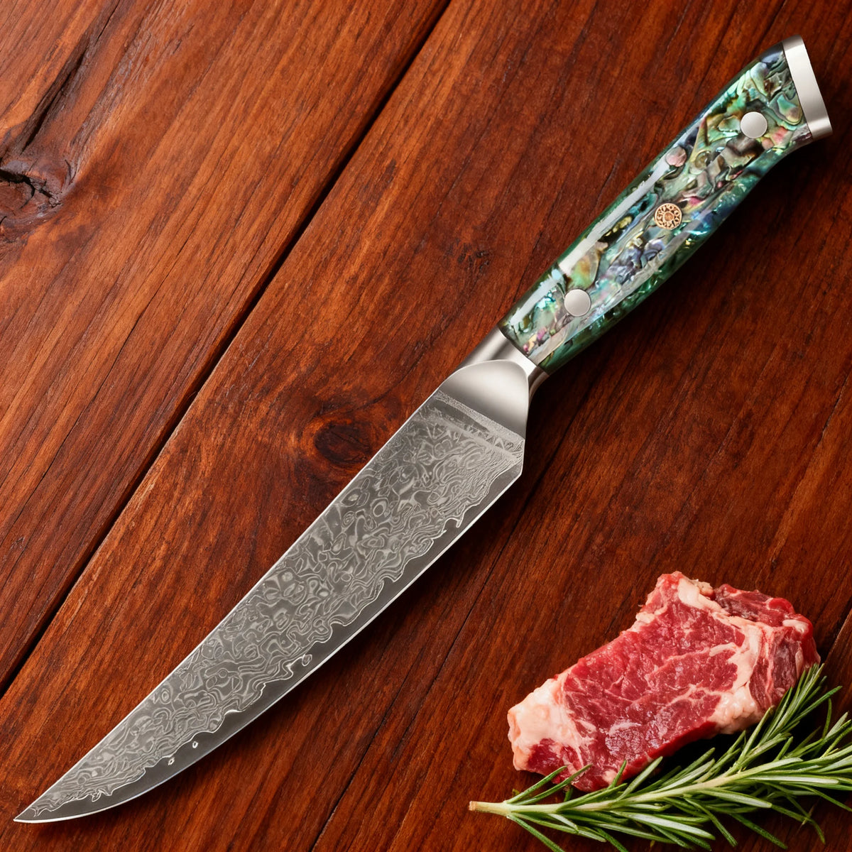 67-Layer Damascus Steel Kitchen Knife – Utility & Cleaver Damascus Kitchen Knife Axl