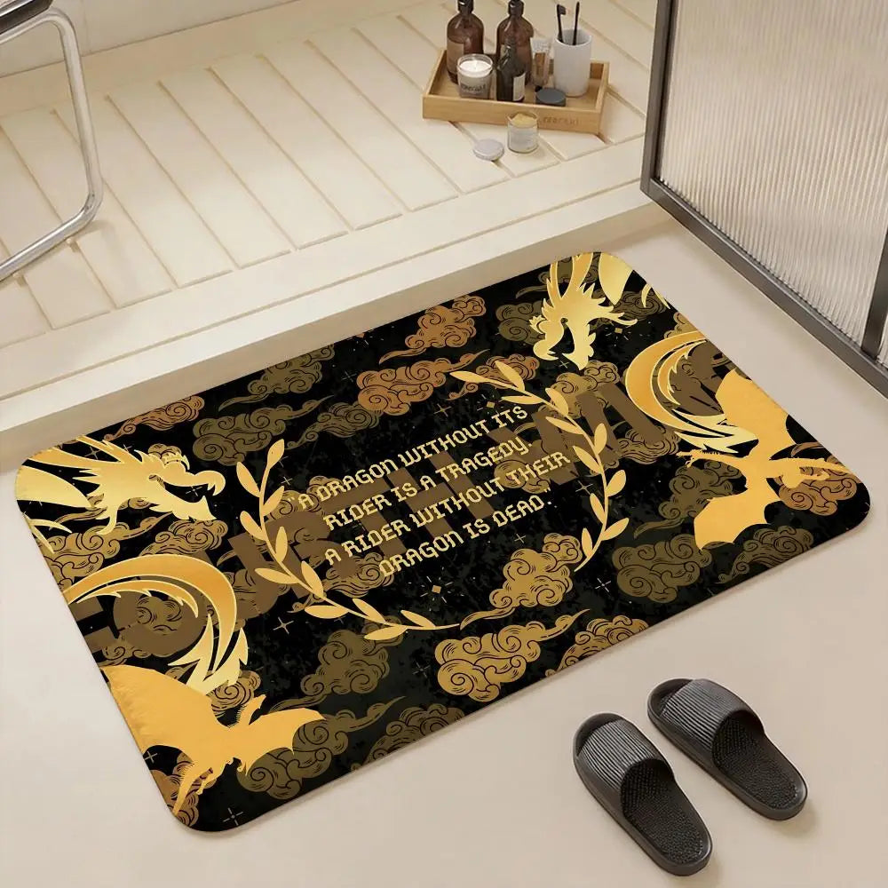 Fourth Wing Fantasy Flannel Floor Mat – Non-Slip Indoor Rug Flannel Floor Mat Axl