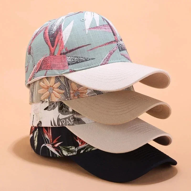 Women's Bohemian Floral Baseball Cap – Adjustable Sun Hat Printed Baseball Cap Axl