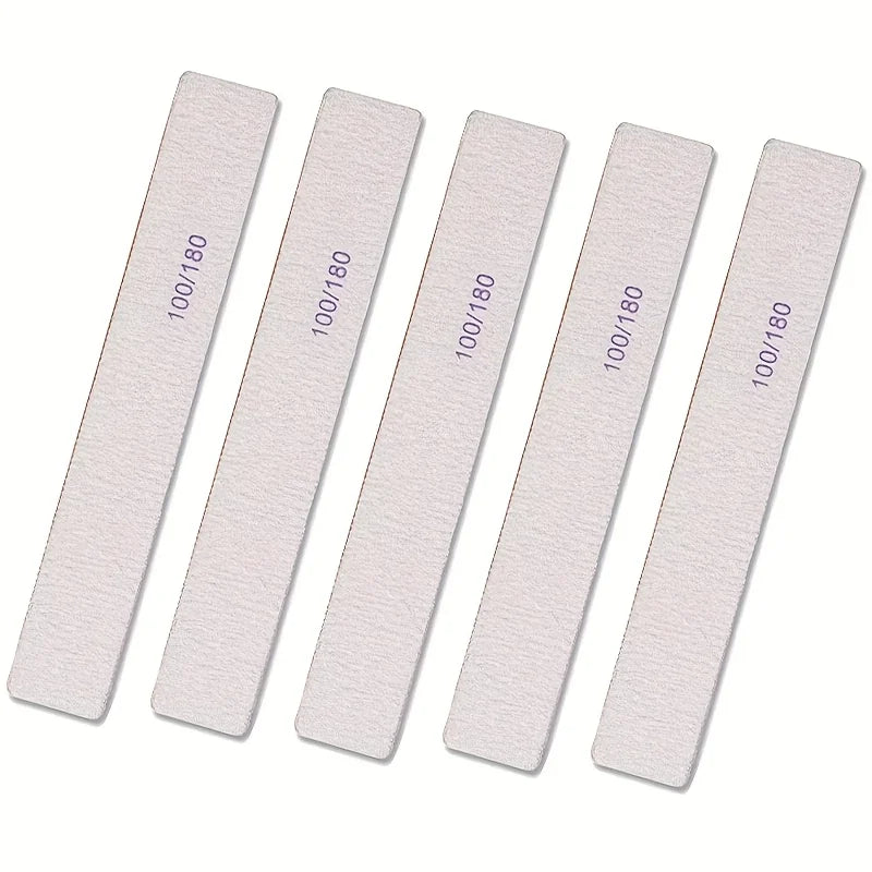 5-Piece Double-Sided Nail File Buffer Set – 100/180 Grit Nail File Set Axl 5pcs-nail file-FX