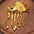Devil's Eye Glaze Brooch – Luxury Alloy Tassel Lapel Pin Fashion Brooch Pin Axl A2