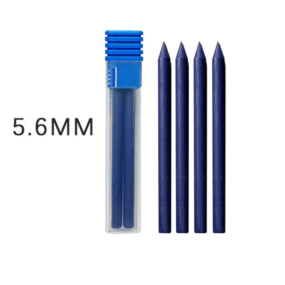 5.6mm Metal Mechanical Pencil with Built-In Sharpener Mechanical Pencil Axl 4PCS-2B Blue Refill