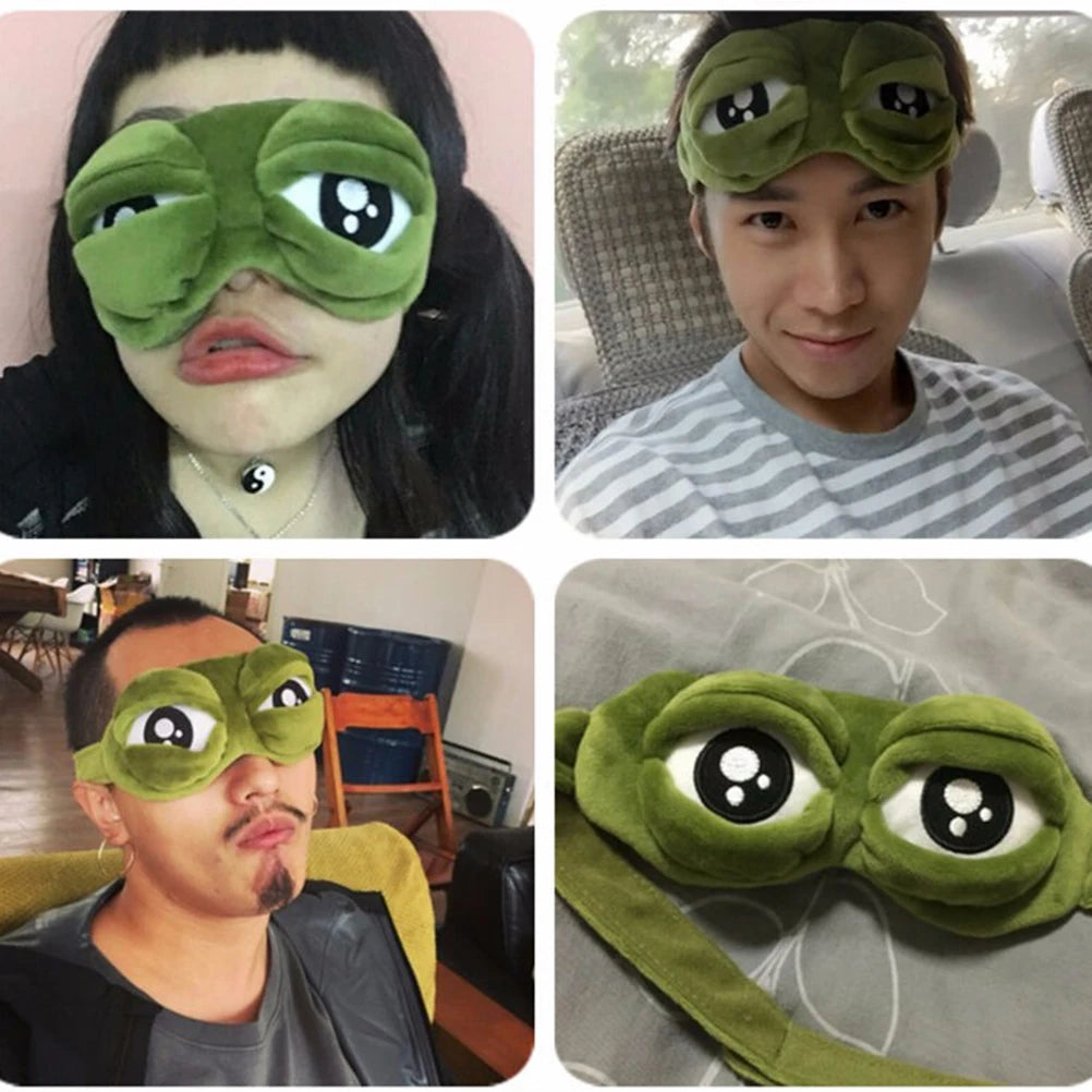 3D Frog Sleep Mask – Soft Cotton Eye Cover for Travel & Rest Sleep Eye Mask Axl
