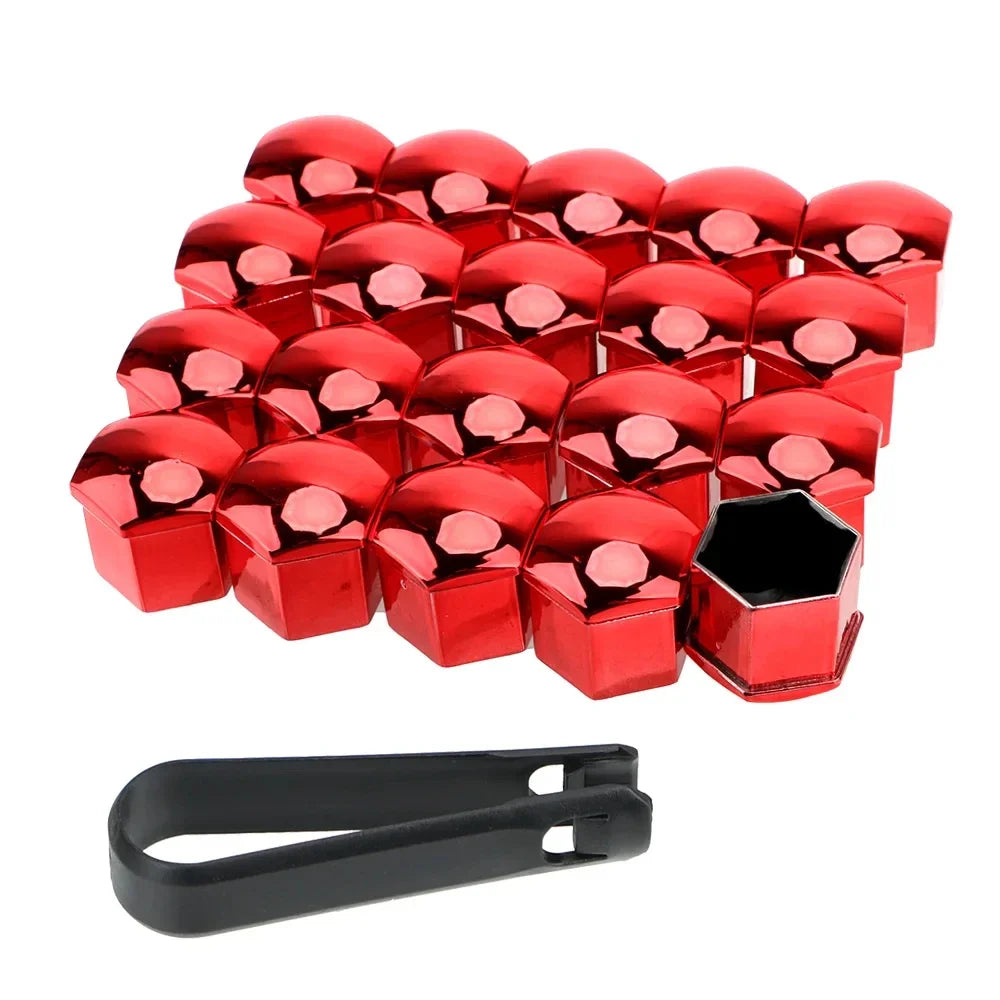 20-Pc 17mm Car Wheel Nut Caps – Anti-Rust Bolt Rim Covers Wheel Nut Caps Axl Red