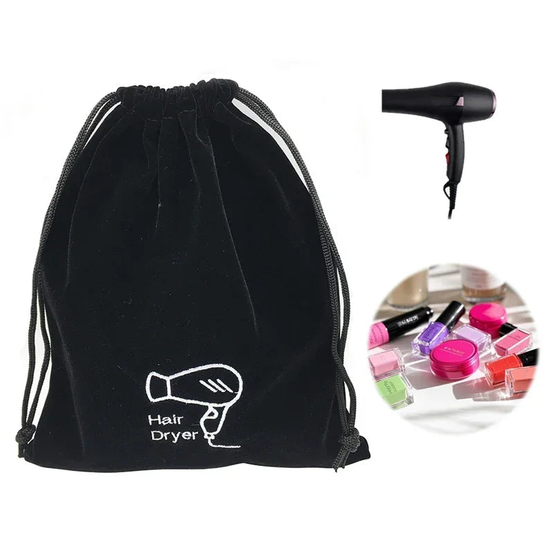 Velvet Drawstring Hair Dryer Organizer Bag | Travel & Gym Storage Organizer Bag Axl