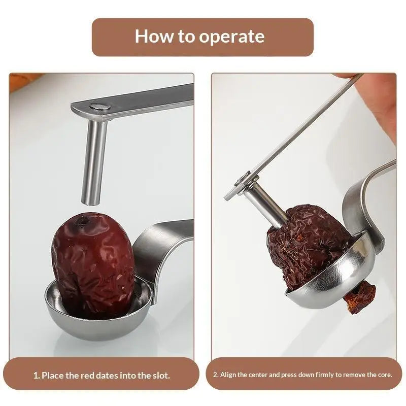 Stainless Steel Cherry Pitter & Fruit Corer – Dates & Apples Fruit Corer Tool Axl