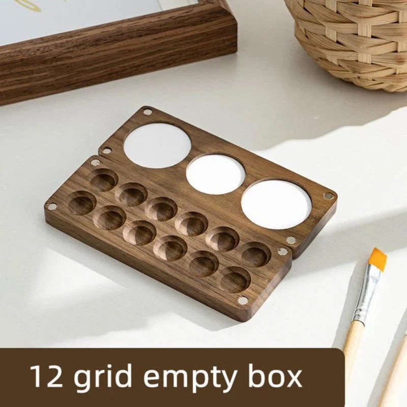 Handmade Wooden Watercolor Palette Box – Magnetic Travel Case Watercolor Palette Box Axl SKY BLUE