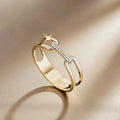 Huitan Chain-Link CZ Ring for Women | Chic Fashion Jewelry Fashion Ring Axl A921 6