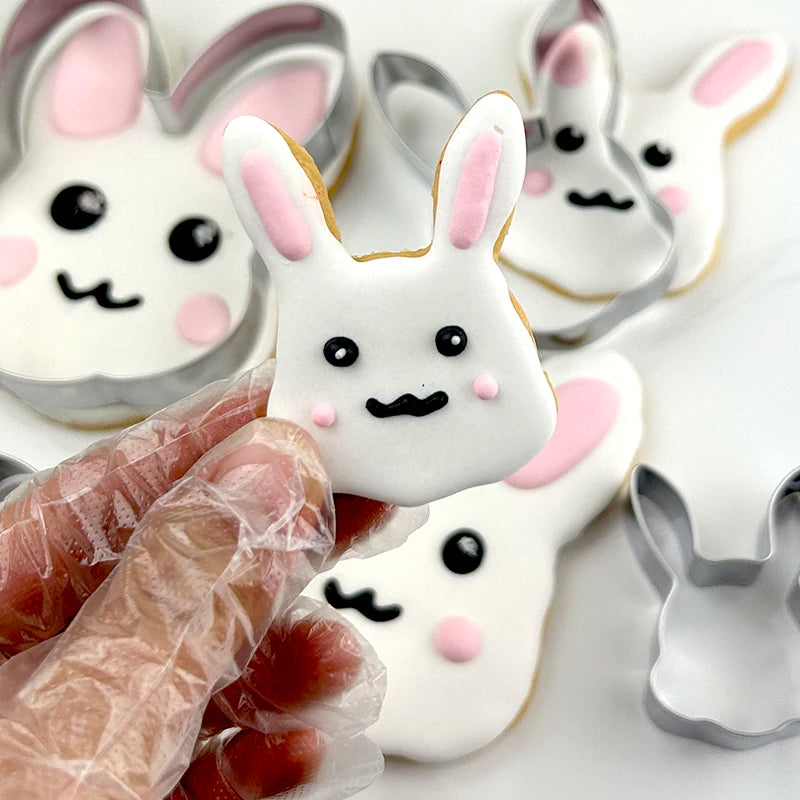 4-Piece Easter Bunny & Carrot Cookie Cutter Set – Stainless Steel Cookie Cutter Set Axl