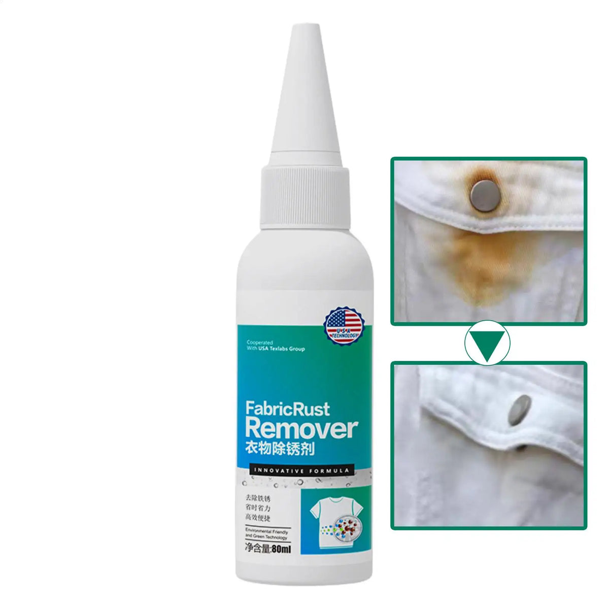 Fabric Rust Stain Remover 80ml – Clothes, Carpets & Upholstery Fabric Stain Remover Axl
