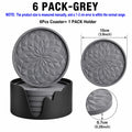 6-Piece Silicone Coasters with Holder – Non-Slip & Heat Safe Silicone Coaster Set Axl 6 PACK-Grey