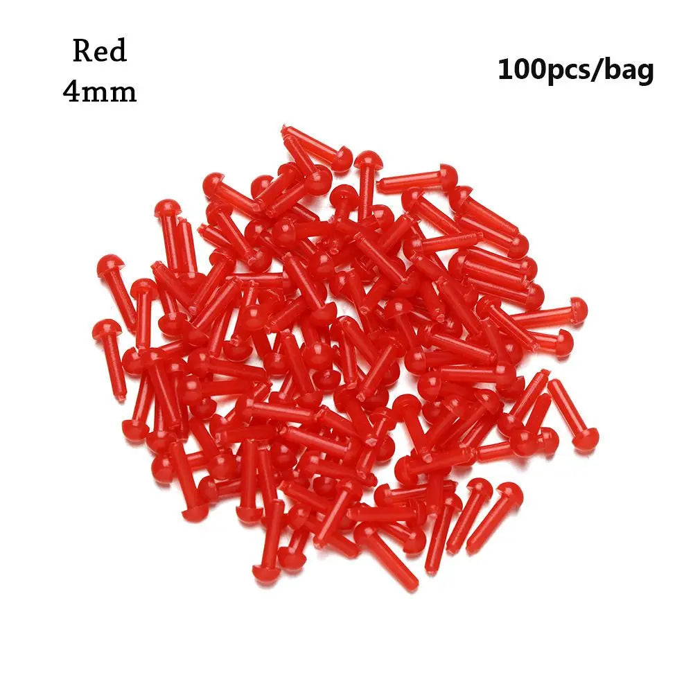 100 Pcs Mini Safety Doll Noses & Eyes 3mm–6mm | Craft DIY Doll Craft Accessories Axl Red-4mm