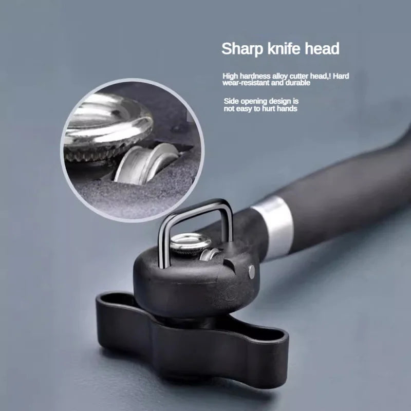 Stainless Steel Side-Cut Can Opener – Safe, Easy Single Handle Can Opener Axl