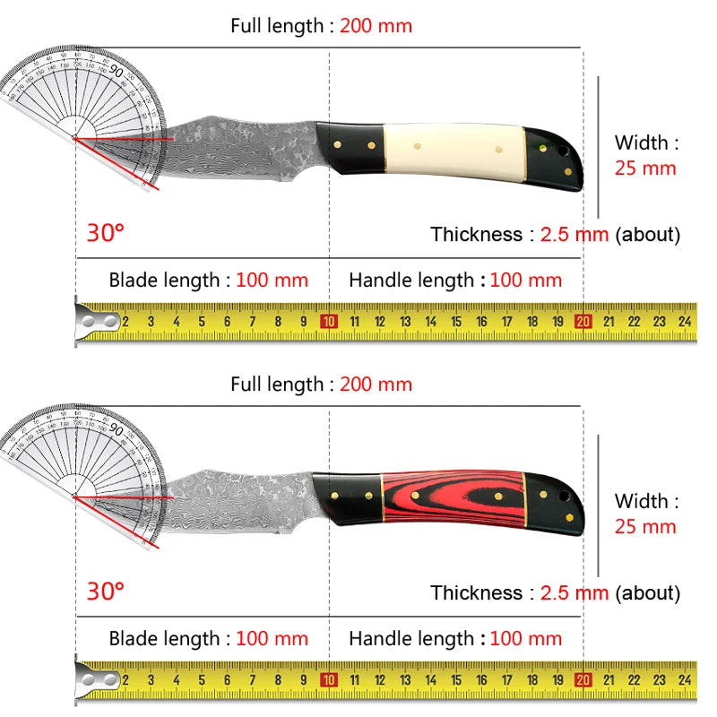 InLeung VG10 Damascus Steel Kitchen Knife – Wood Handle Damascus Kitchen Knife Axl