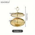 KEMORELA 2/3 Tier Stainless Steel Cake Stand – Gold & Silver Tiered Cake Stand Axl Golden-S