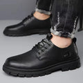 YBQJOO Men's Soft Sole Casual Leather Shoes – Nonslip Walking Men's Casual Shoes Axl black 43