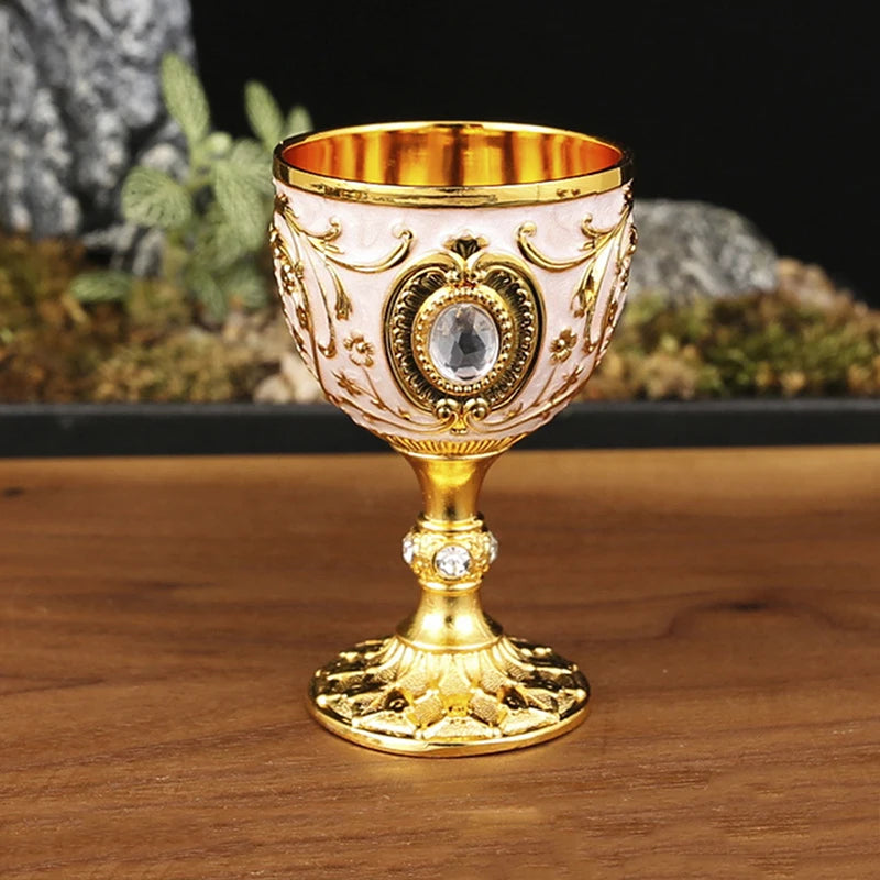 Embossed Metal Chalice Goblet – Vintage Wine & Bar Cup Metal Chalice Goblet Axl A1