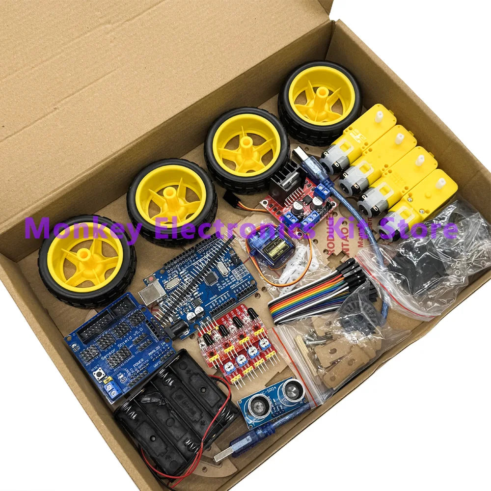 4WD Smart Robot Car Chassis Kit – DIY Speed Encoder & Battery Robot Car Kit Axl
