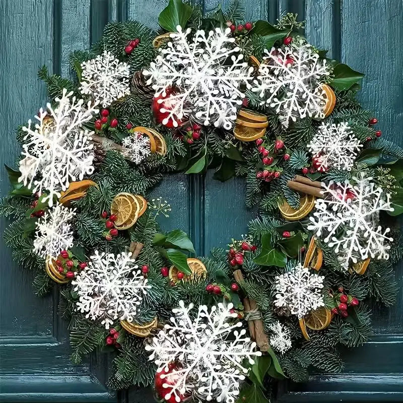 60/90 Pc Christmas Snowflake Ornament Set – Holiday Tree Decor Christmas Ornament Set Axl
