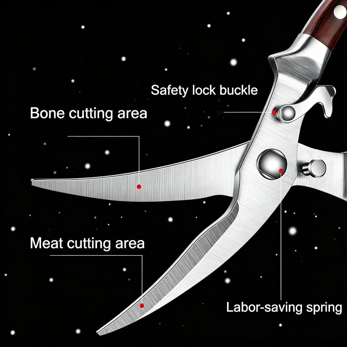 Heavy-Duty Poultry Shears – Bone Cutting Kitchen Scissors Set Kitchen Poultry Shears Axl