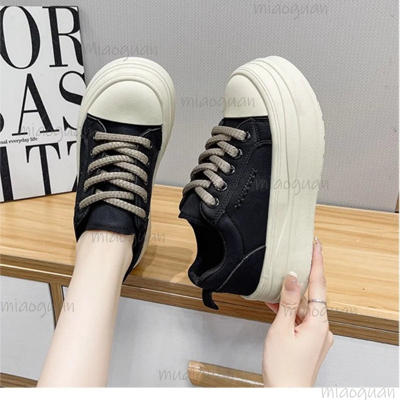 Women's 6CM Platform Chunky Sneakers – Lace-Up Non-Slip Platform Sneakers Axl