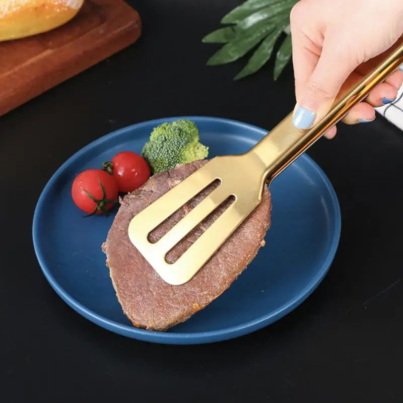 Gold Stainless Steel Food Tongs – Multi-Style Kitchen Serving Kitchen Serving Tongs Axl