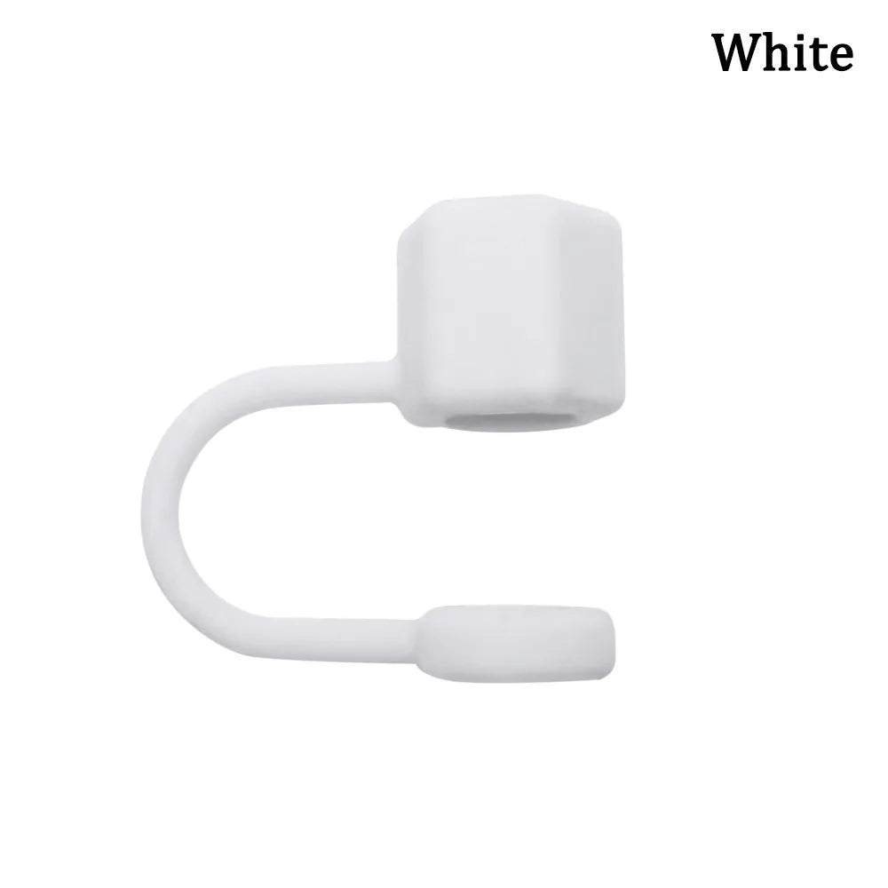 Silicone Straw Caps 3-Pack – 10mm Dustproof Straw Toppers Straw Accessories Axl White