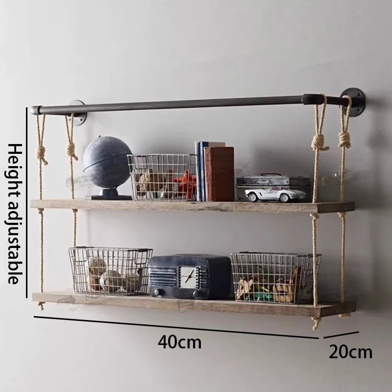 Solid Pine Wood 3-Tier Floating Wall Shelf – Modern Storage Floating Wall Shelf Axl 2 Layer 40cm