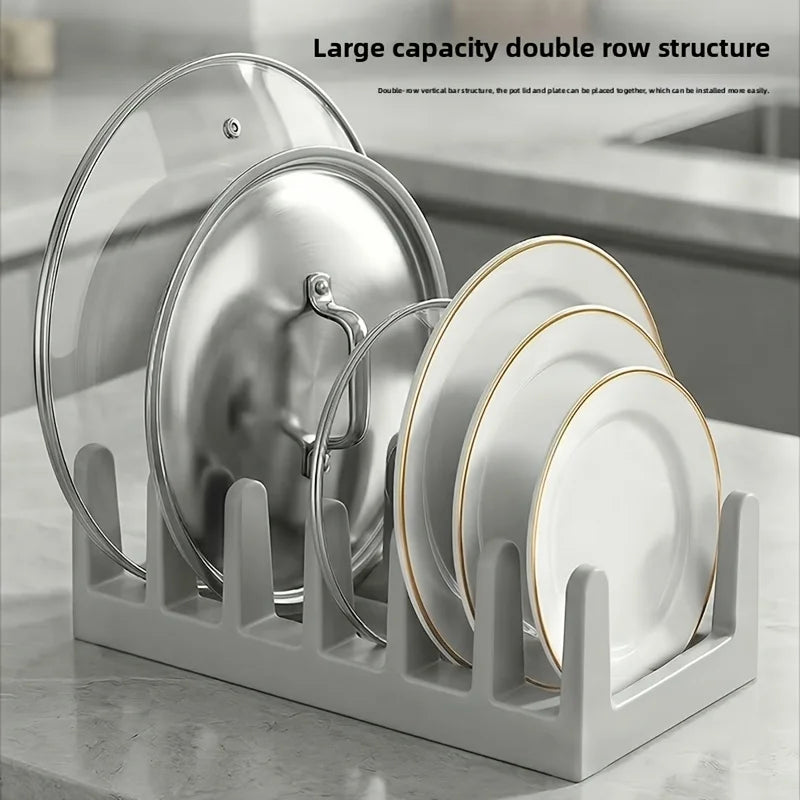 Kitchen Pot Lid Organizer & Dish Rack | Cabinet Storage Kitchen Storage Rack Axl