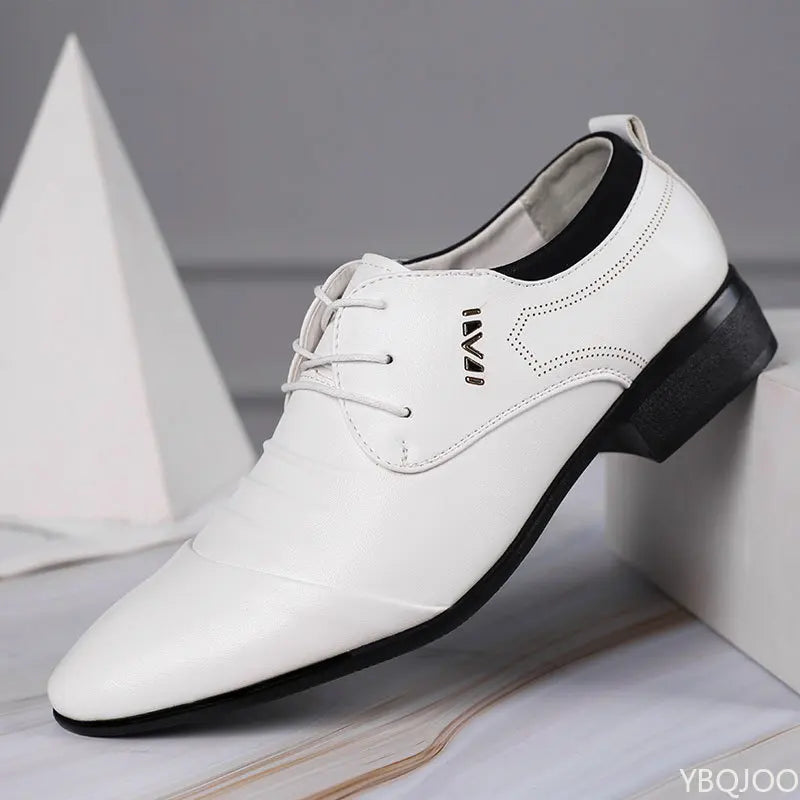 Men's Plus Size Formal Leather Shoes – Lace-Up Business Flats Men's Dress Shoes Axl