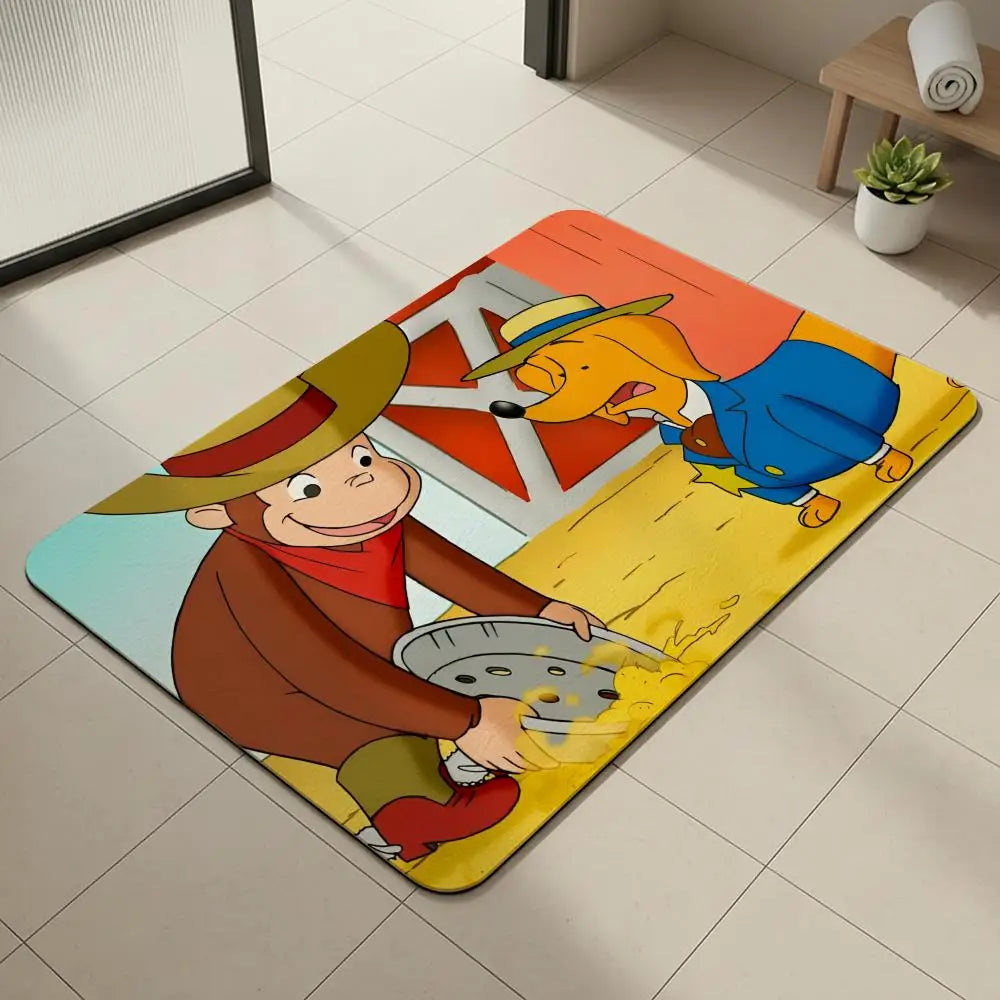 Cartoon Diatomite Bath Mat – Quick Dry, Absorbent, Non-Slip Diatomite Bath Mat Axl White1 30x45cm