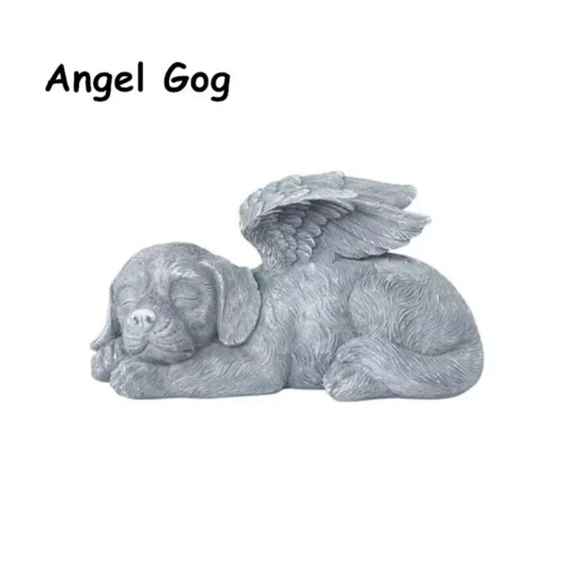 Resin Angel Dog & Cat Memorial Statue – Garden Keepsake Gift Garden Memorial Statue Axl
