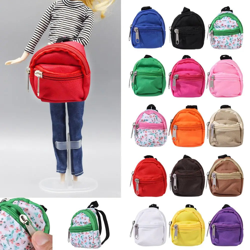 Mini Doll Backpack – Cute Cloth School Bag for 1/6 BJD Dolls Doll Accessory Axl