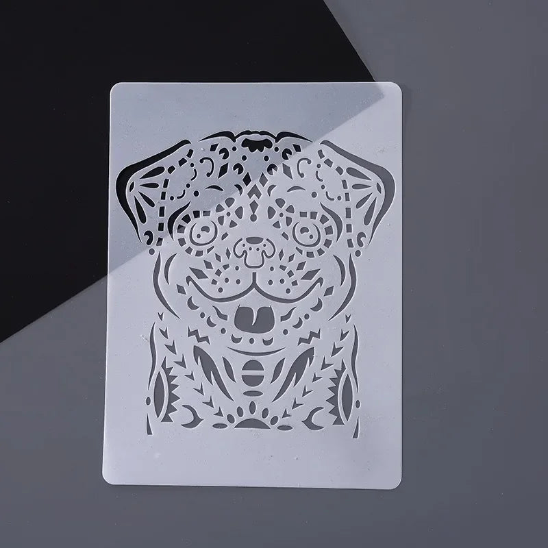 DIY Animal Stencils – Drawing Templates for Painting & Decor Art Stencil Set Axl Pug