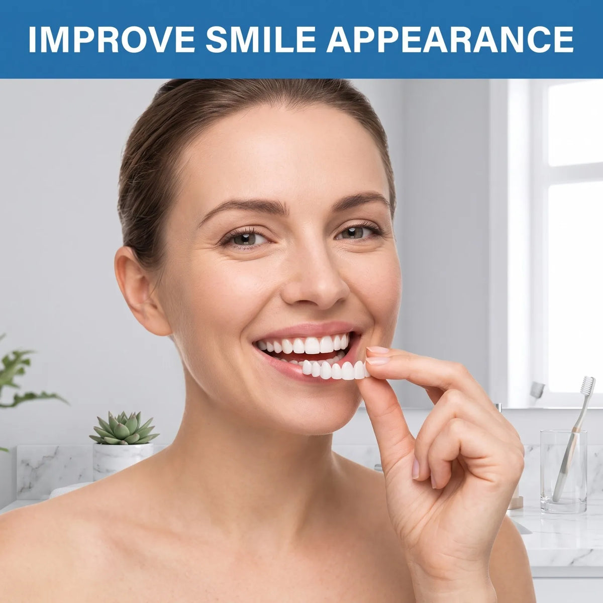 Snap-On Veneer Denture Set – Covers Tooth Gaps, Natural Look Snap-On Dental Veneers Axl