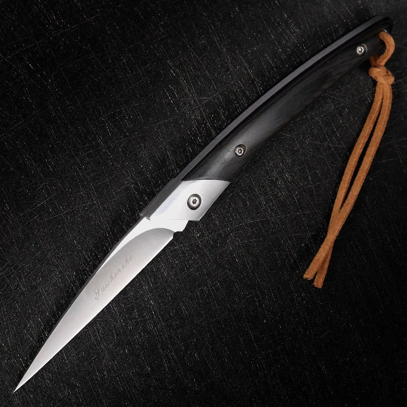 Japanese Carbon Steel Folding Knife – Wood Handle Camping Folding Knife Axl