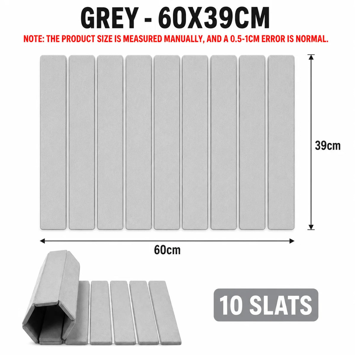 Foldable Diatomite Dish Drying Mat – Fast-Absorbing Stone Pad Dish Drying Mat Axl Grey - 60x39cm Foldable