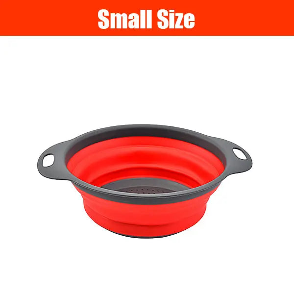 Extendable Collapsible Kitchen Colander Strainer Long Handle Kitchen Colander Strainer Axl Round Small Red