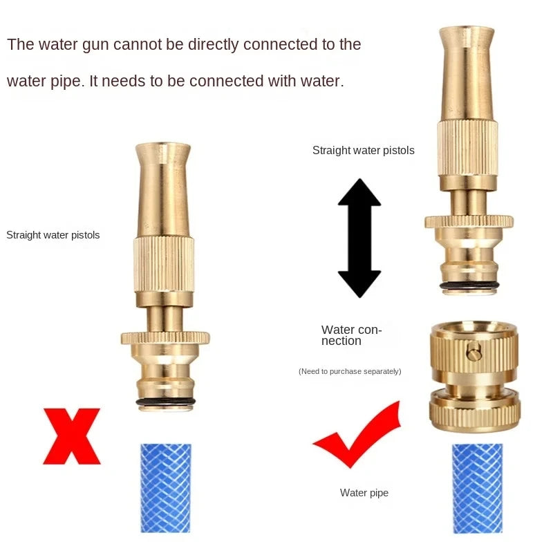 Brass High Pressure Garden Hose Spray Nozzle & Quick Connect Garden Spray Nozzle Axl