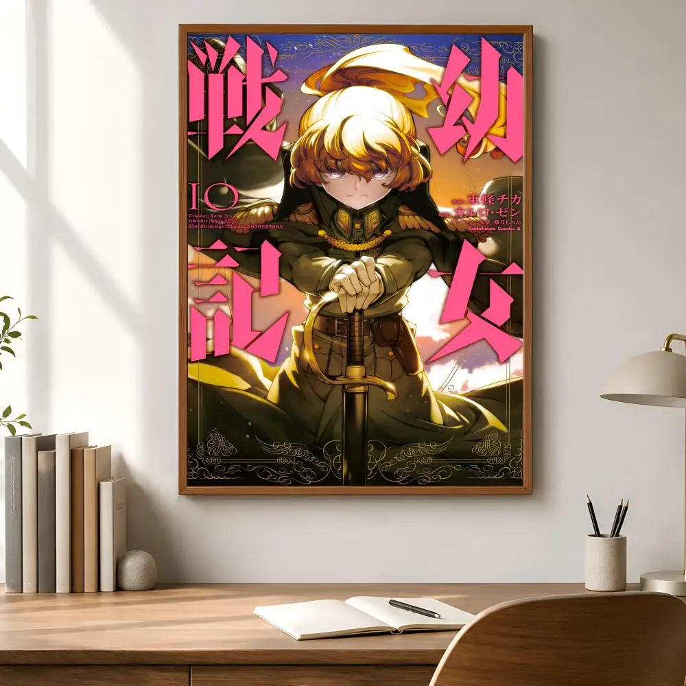 Saga of Tanya the Evil Anime Poster – Waterproof Self-Adhesive Anime Wall Poster Axl