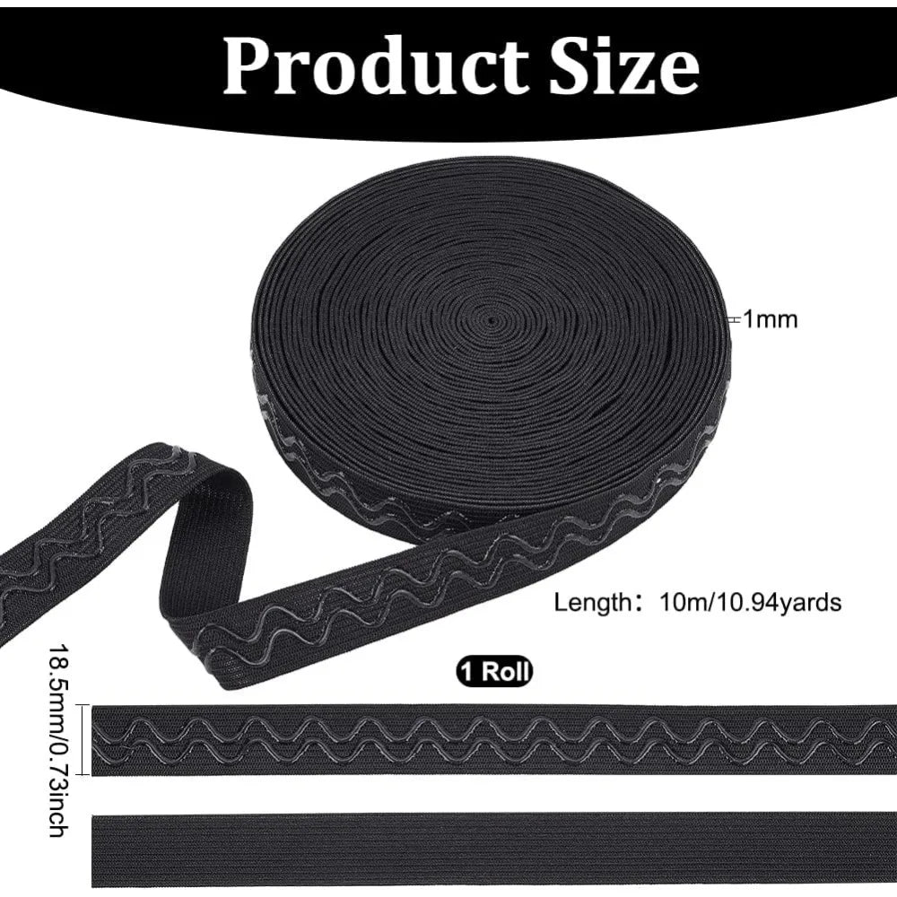 Non-Slip Silicone Elastic Band for Sewing 18.5mm – 10 Yards Sewing Elastic Band Axl